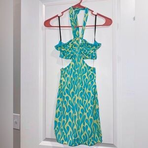 Forever 21 Turquoise and Lime Dress